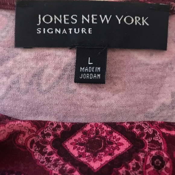 JONES NEW YORK SIGNATURE COWL NECK PAISLEY TOP SIZE L - Picture 3 of 5